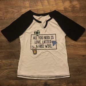 Justice embroidered glitter 3/4 sleeve shirt